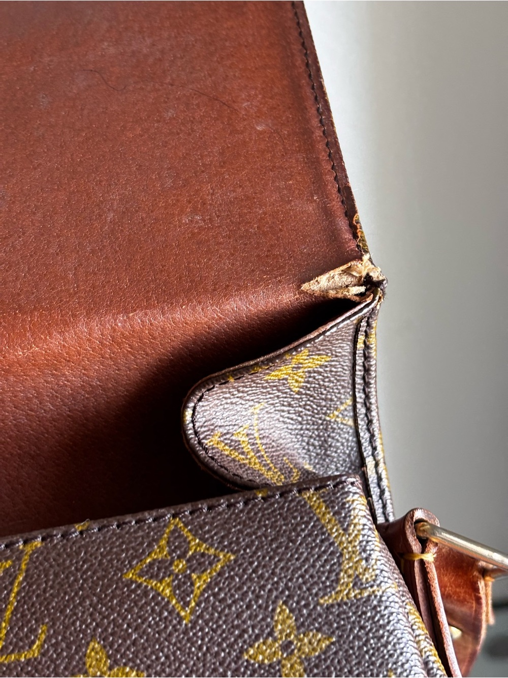 Louis Vuitton Monogram Crossbody with Tan Leather Tab - Picture 14 of 16